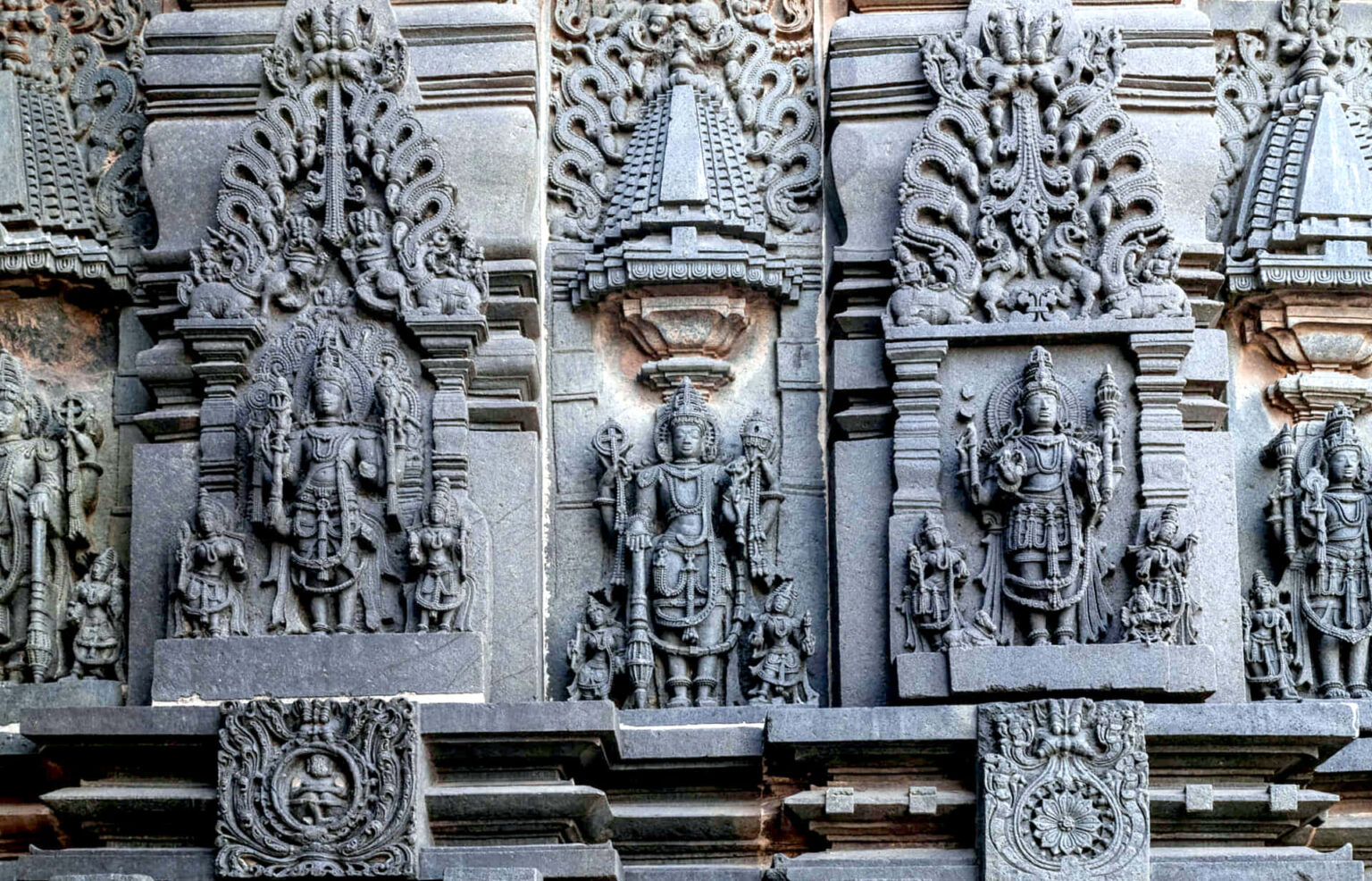 Traditional temple stone deity carvings